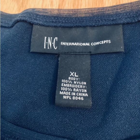 INC Black Embroidered Designer Top - Picture 6 of 8